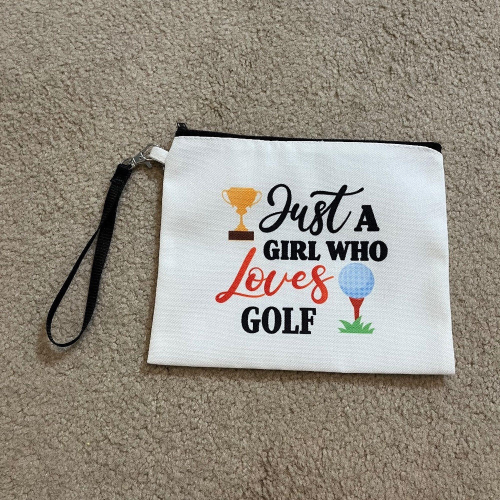 Golf Wristlet Pouch 9x7 – Just a Girl Who Loves Golf, LIKE NEW